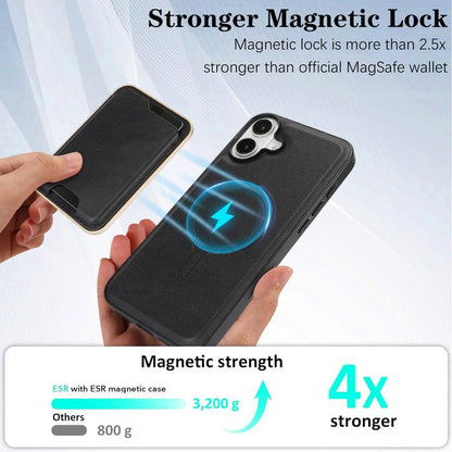 For iPhone 17 Kalebol Slim MagSafe Ring Magnetic Card Bag Leather Phone Case(Black) - iPhone 17 Cases by Kalebol | Online Shopping UK | buy2fix