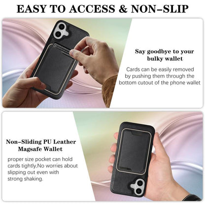 For iPhone 17 Kalebol Slim MagSafe Ring Magnetic Card Bag Leather Phone Case(Black) - iPhone 17 Cases by Kalebol | Online Shopping UK | buy2fix