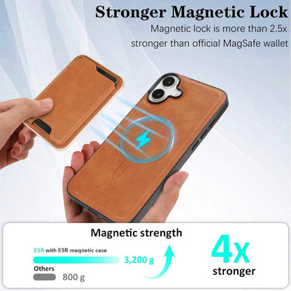 For iPhone 17 Kalebol Slim MagSafe Ring Magnetic Card Bag Leather Phone Case(Brown) - iPhone 17 Cases by Kalebol | Online Shopping UK | buy2fix
