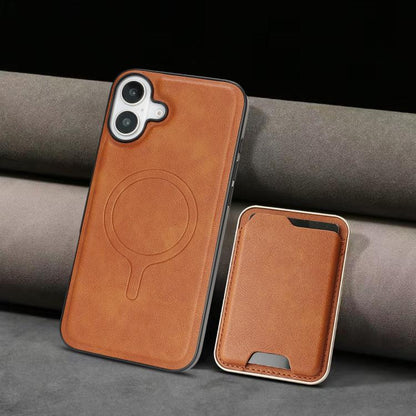 For iPhone 17 Kalebol Slim MagSafe Ring Magnetic Card Bag Leather Phone Case(Brown) - iPhone 17 Cases by Kalebol | Online Shopping UK | buy2fix