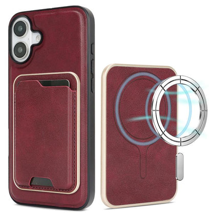 For iPhone 17 Kalebol Slim MagSafe Ring Magnetic Card Bag Leather Phone Case(Red) - iPhone 17 Cases by Kalebol | Online Shopping UK | buy2fix