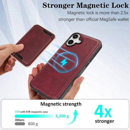 For iPhone 17 Kalebol Slim MagSafe Ring Magnetic Card Bag Leather Phone Case(Red) - iPhone 17 Cases by Kalebol | Online Shopping UK | buy2fix