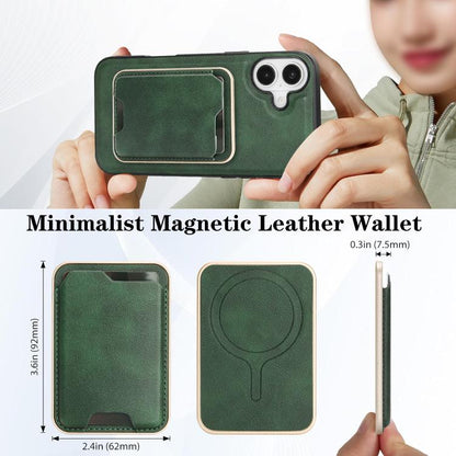 For iPhone 17 Kalebol Slim MagSafe Ring Magnetic Card Bag Leather Phone Case(Green) - iPhone 17 Cases by Kalebol | Online Shopping UK | buy2fix