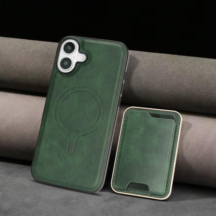 For iPhone 17 Kalebol Slim MagSafe Ring Magnetic Card Bag Leather Phone Case(Green) - iPhone 17 Cases by Kalebol | Online Shopping UK | buy2fix