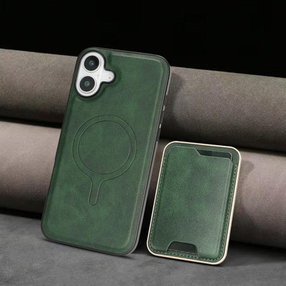 For iPhone 17 Kalebol Slim MagSafe Ring Magnetic Card Bag Leather Phone Case(Green) - iPhone 17 Cases by Kalebol | Online Shopping UK | buy2fix