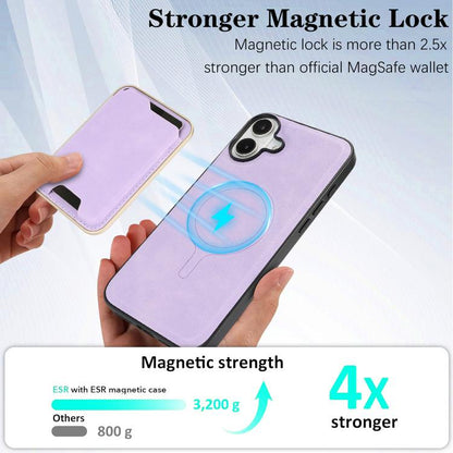 For iPhone 17 Kalebol Slim MagSafe Ring Magnetic Card Bag Leather Phone Case(Purple) - iPhone 17 Cases by Kalebol | Online Shopping UK | buy2fix