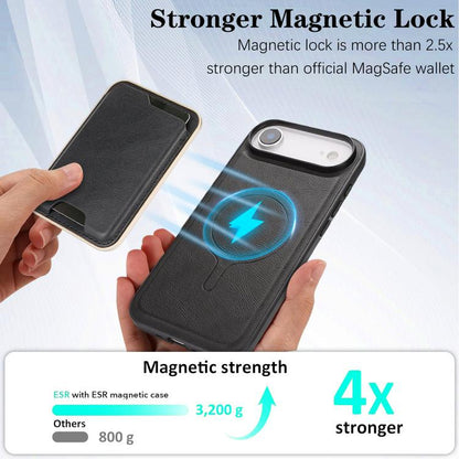 For iPhone Air Kalebol Slim MagSafe Ring Magnetic Card Bag Leather Phone Case(Black) - iPhone Air Cases by Kalebol | Online Shopping UK | buy2fix
