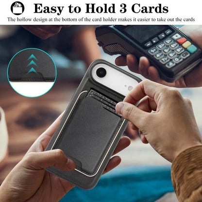 For iPhone Air Kalebol Slim MagSafe Ring Magnetic Card Bag Leather Phone Case(Black) - iPhone Air Cases by Kalebol | Online Shopping UK | buy2fix