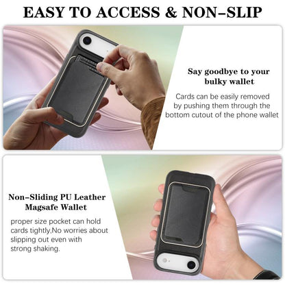 For iPhone Air Kalebol Slim MagSafe Ring Magnetic Card Bag Leather Phone Case(Black) - iPhone Air Cases by Kalebol | Online Shopping UK | buy2fix