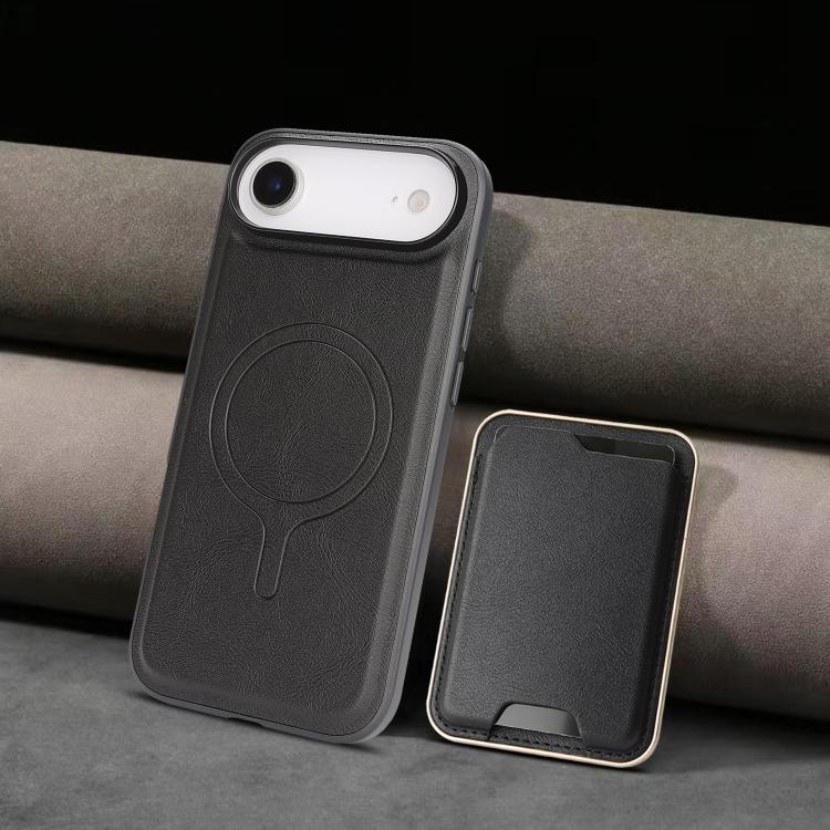 For iPhone Air Kalebol Slim MagSafe Ring Magnetic Card Bag Leather Phone Case(Black) - iPhone Air Cases by Kalebol | Online Shopping UK | buy2fix