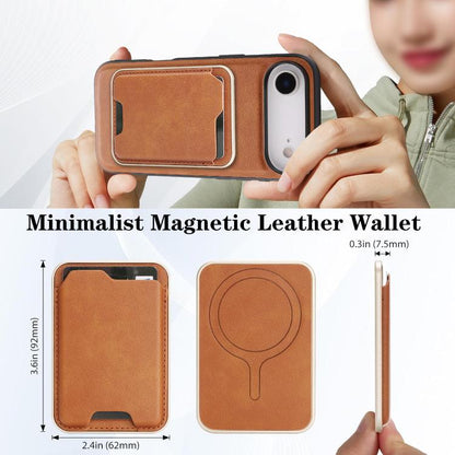 For iPhone 17 Air Kalebol Slim MagSafe Ring Magnetic Card Bag Leather Phone Case(Brown) - iPhone 17 Air Cases by Kalebol | Online Shopping UK | buy2fix