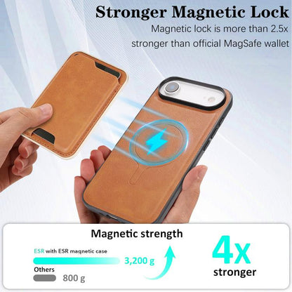 For iPhone 17 Air Kalebol Slim MagSafe Ring Magnetic Card Bag Leather Phone Case(Brown) - iPhone 17 Air Cases by Kalebol | Online Shopping UK | buy2fix