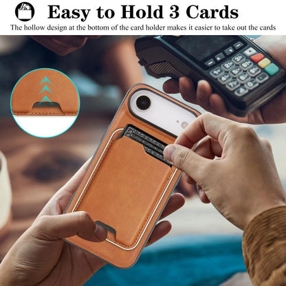 For iPhone 17 Air Kalebol Slim MagSafe Ring Magnetic Card Bag Leather Phone Case(Brown) - iPhone 17 Air Cases by Kalebol | Online Shopping UK | buy2fix