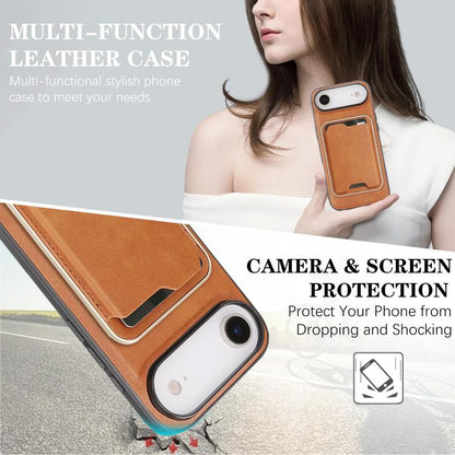 For iPhone 17 Air Kalebol Slim MagSafe Ring Magnetic Card Bag Leather Phone Case(Brown) - iPhone 17 Air Cases by Kalebol | Online Shopping UK | buy2fix