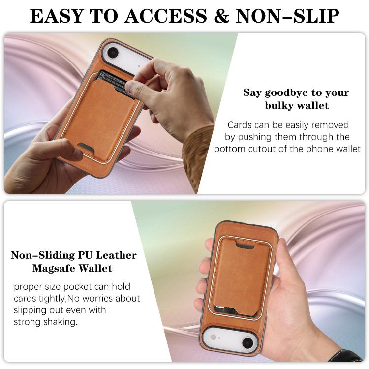 For iPhone 17 Air Kalebol Slim MagSafe Ring Magnetic Card Bag Leather Phone Case(Brown) - iPhone 17 Air Cases by Kalebol | Online Shopping UK | buy2fix