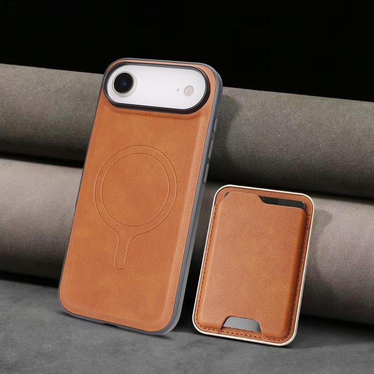 For iPhone 17 Air Kalebol Slim MagSafe Ring Magnetic Card Bag Leather Phone Case(Brown) - iPhone 17 Air Cases by Kalebol | Online Shopping UK | buy2fix