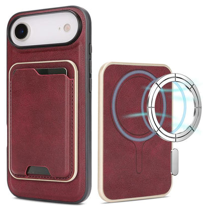 For iPhone 17 Air Kalebol Slim MagSafe Ring Magnetic Card Bag Leather Phone Case(Red) - iPhone 17 Air Cases by Kalebol | Online Shopping UK | buy2fix