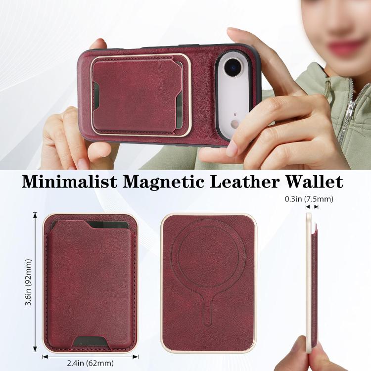 For iPhone 17 Air Kalebol Slim MagSafe Ring Magnetic Card Bag Leather Phone Case(Red) - iPhone 17 Air Cases by Kalebol | Online Shopping UK | buy2fix