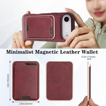 For iPhone 17 Air Kalebol Slim MagSafe Ring Magnetic Card Bag Leather Phone Case(Red) - iPhone 17 Air Cases by Kalebol | Online Shopping UK | buy2fix