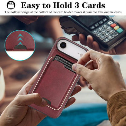 For iPhone 17 Air Kalebol Slim MagSafe Ring Magnetic Card Bag Leather Phone Case(Red) - iPhone 17 Air Cases by Kalebol | Online Shopping UK | buy2fix