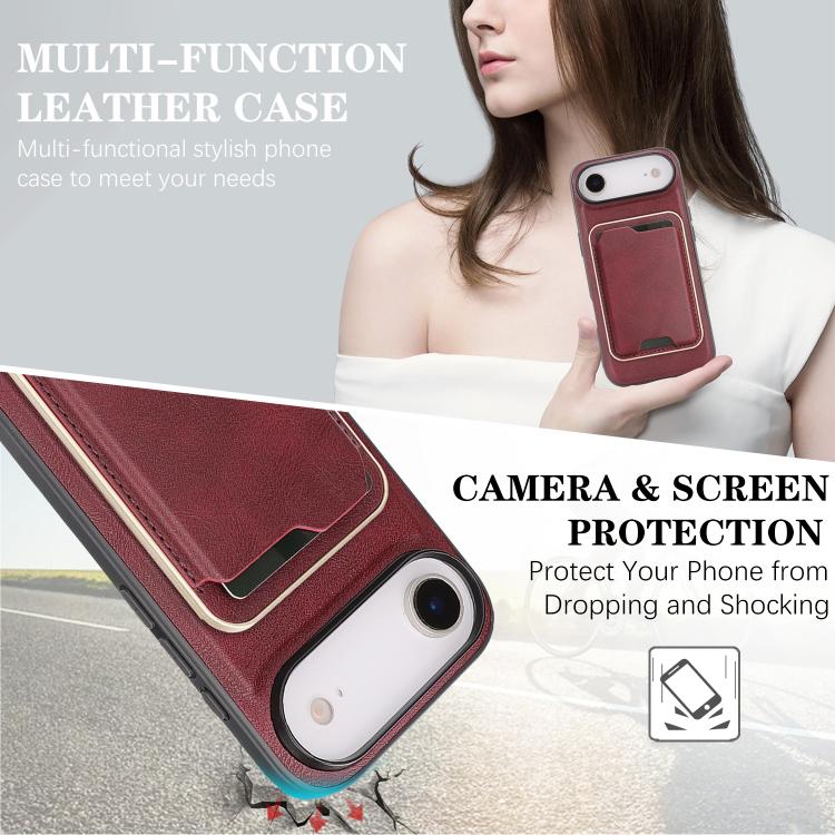 For iPhone 17 Air Kalebol Slim MagSafe Ring Magnetic Card Bag Leather Phone Case(Red) - iPhone 17 Air Cases by Kalebol | Online Shopping UK | buy2fix