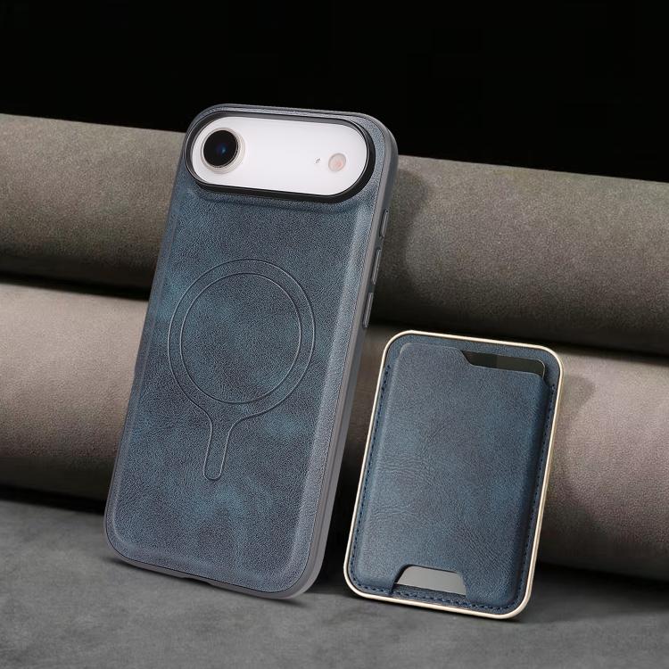 For iPhone Air Kalebol Slim MagSafe Ring Magnetic Card Bag Leather Phone Case(Blue) - iPhone Air Cases by Kalebol | Online Shopping UK | buy2fix