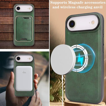 For iPhone Air Kalebol Slim MagSafe Ring Magnetic Card Bag Leather Phone Case(Green) - iPhone Air Cases by Kalebol | Online Shopping UK | buy2fix