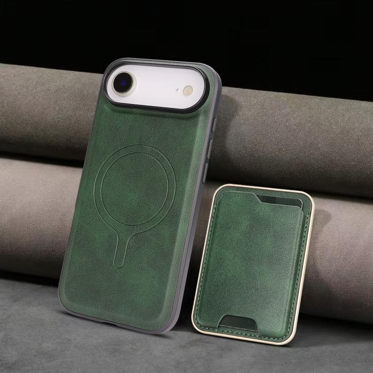 For iPhone Air Kalebol Slim MagSafe Ring Magnetic Card Bag Leather Phone Case(Green) - iPhone Air Cases by Kalebol | Online Shopping UK | buy2fix