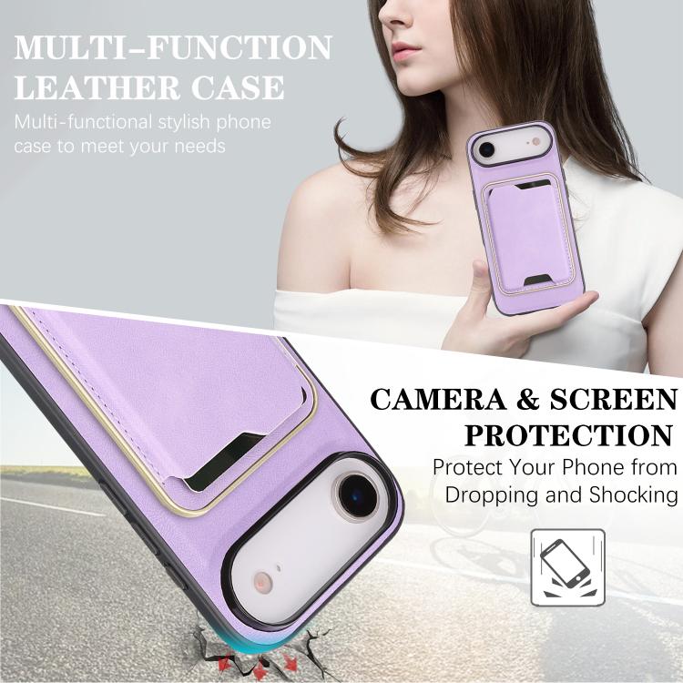For iPhone 17 Air Kalebol Slim MagSafe Ring Magnetic Card Bag Leather Phone Case(Purple) - iPhone 17 Air Cases by Kalebol | Online Shopping UK | buy2fix