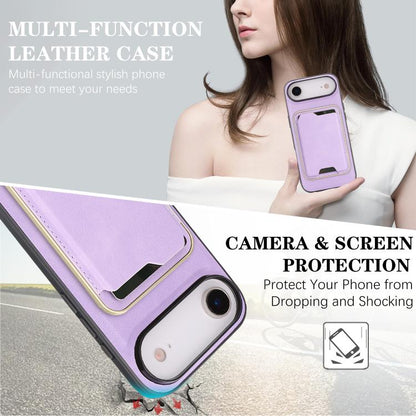 For iPhone 17 Air Kalebol Slim MagSafe Ring Magnetic Card Bag Leather Phone Case(Purple) - iPhone 17 Air Cases by Kalebol | Online Shopping UK | buy2fix