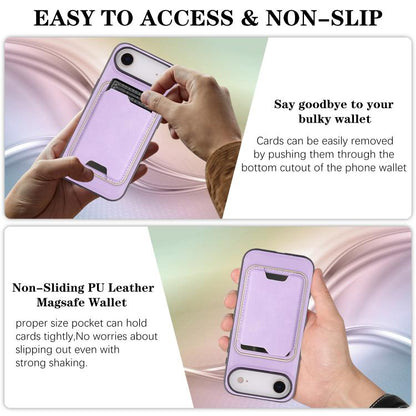 For iPhone 17 Air Kalebol Slim MagSafe Ring Magnetic Card Bag Leather Phone Case(Purple) - iPhone 17 Air Cases by Kalebol | Online Shopping UK | buy2fix