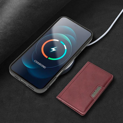 For iPhone 17 Pro Kalebol Strong MagSafe Magnetic Two-Fold Card Bag Leather Phone Case(Red) - iPhone 17 Pro Cases by Kalebol | Online Shopping UK | buy2fix