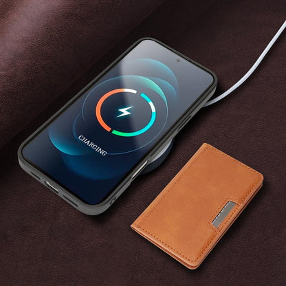 For iPhone 17 Kalebol Strong MagSafe Magnetic Two-Fold Card Bag Leather Phone Case(Brown) - iPhone 17 Cases by Kalebol | Online Shopping UK | buy2fix