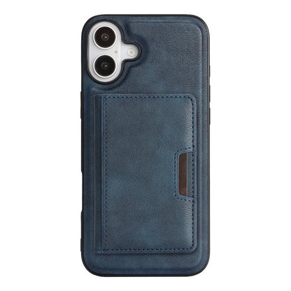 For iPhone 17 Kalebol Strong MagSafe Magnetic Two-Fold Card Bag Leather Phone Case(Blue) - iPhone 17 Cases by Kalebol | Online Shopping UK | buy2fix