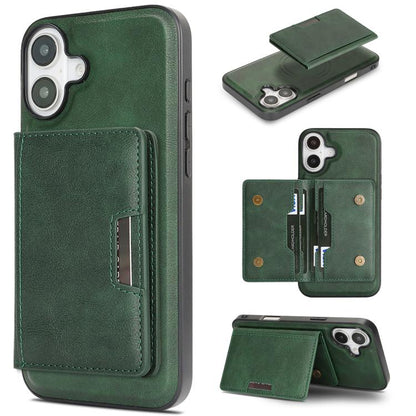 For iPhone 17 Kalebol Strong MagSafe Magnetic Two-Fold Card Bag Leather Phone Case(Green) - iPhone 17 Cases by Kalebol | Online Shopping UK | buy2fix
