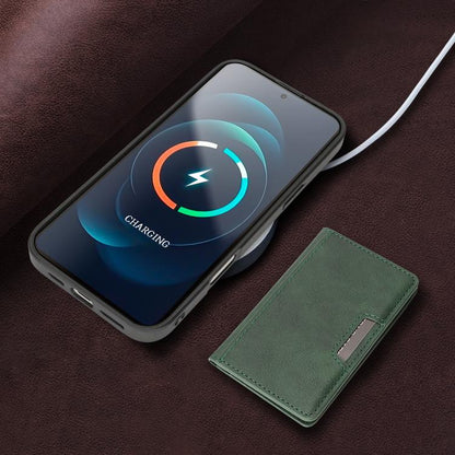 For iPhone 17 Kalebol Strong MagSafe Magnetic Two-Fold Card Bag Leather Phone Case(Green) - iPhone 17 Cases by Kalebol | Online Shopping UK | buy2fix