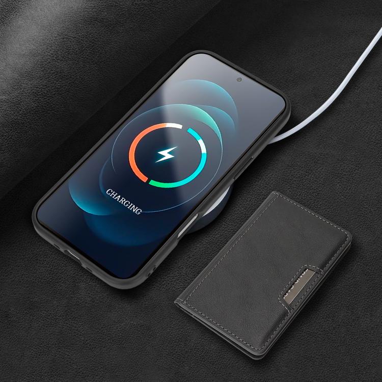 For iPhone 17 Air Kalebol Strong MagSafe Magnetic Two-Fold Card Bag Leather Phone Case(Black) - iPhone 17 Air Cases by Kalebol | Online Shopping UK | buy2fix