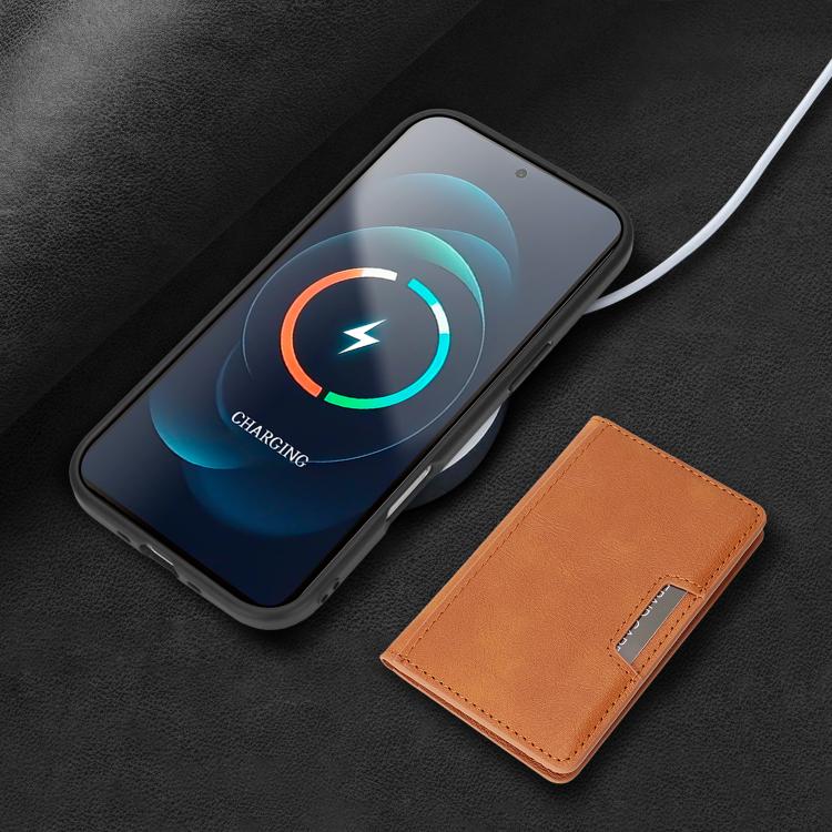 For iPhone 17 Air Kalebol Strong MagSafe Magnetic Two-Fold Card Bag Leather Phone Case(Brown) - iPhone 17 Air Cases by Kalebol | Online Shopping UK | buy2fix