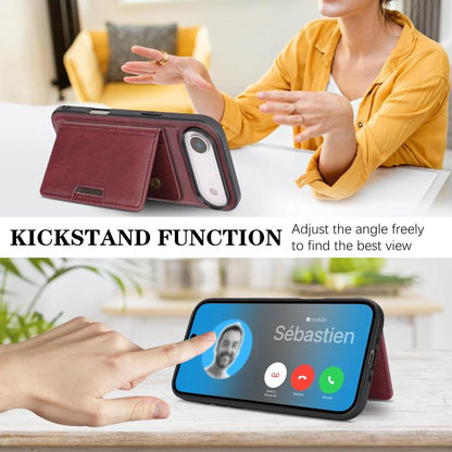 For iPhone 17 Air Kalebol Strong MagSafe Magnetic Two-Fold Card Bag Leather Phone Case(Red) - iPhone 17 Air Cases by Kalebol | Online Shopping UK | buy2fix