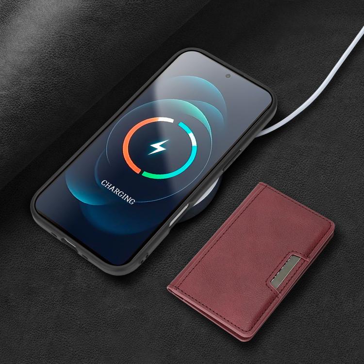 For iPhone 17 Air Kalebol Strong MagSafe Magnetic Two-Fold Card Bag Leather Phone Case(Red) - iPhone 17 Air Cases by Kalebol | Online Shopping UK | buy2fix