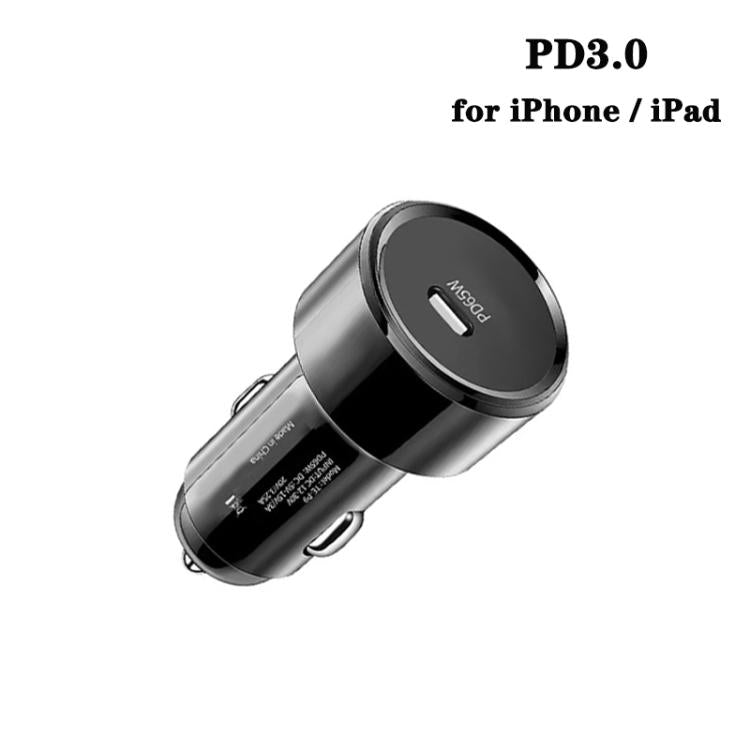 P9 PD65W USB-C Car Charger for iPhone / iPad series(Black) - Car Charger by buy2fix | Online Shopping UK | buy2fix