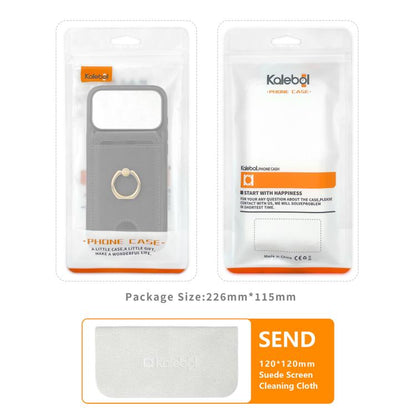 For iPhone 17 Pro Kalebol Strong MagSafe Ring Magnetic Card Bag Holder Leather Phone Case(Brown) - iPhone 17 Pro Cases by Kalebol | Online Shopping UK | buy2fix