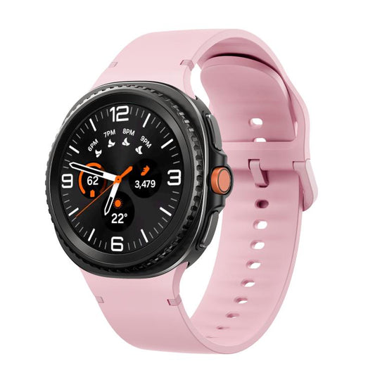 For Samsung Galaxy Watch8 / Watch8 Classic Solid Color Stitched Silicone Watch Band, Size:S(Light Pink) - Watch Bands by buy2fix | Online Shopping UK | buy2fix