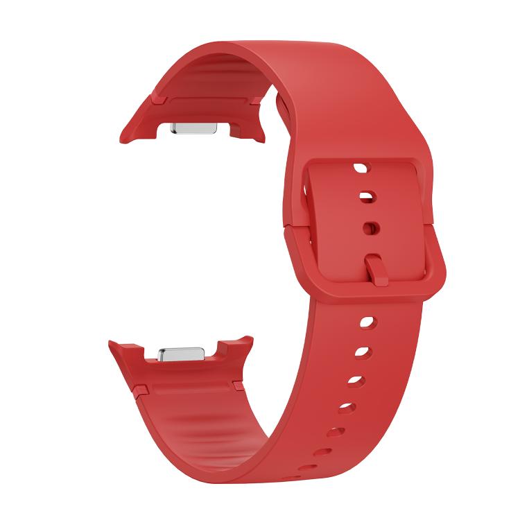 For Samsung Galaxy Watch8 / Watch8 Classic Solid Color Stitched Silicone Watch Band, Size:S(Red) - Watch Bands by buy2fix | Online Shopping UK | buy2fix