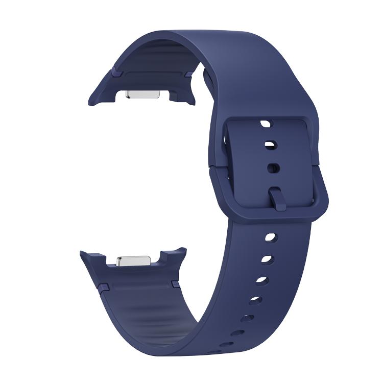 For Samsung Galaxy Watch8 / Watch8 Classic Solid Color Stitched Silicone Watch Band, Size:M(Midnight Blue) - Watch Bands by buy2fix | Online Shopping UK | buy2fix