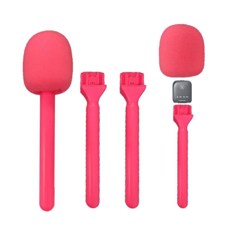 XWJ70 Portable Wireless Microphone Boom Professional Interview Recording Microphone Handheld Stick(Pink) - Microphone by buy2fix | Online Shopping UK | buy2fix