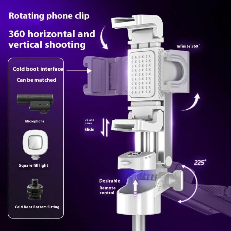 P25 Extendable Anti-shake Four-Legged Stand Portable Handheld Phone Selfie Stick(White) - Selfie Sticks by buy2fix | Online Shopping UK | buy2fix