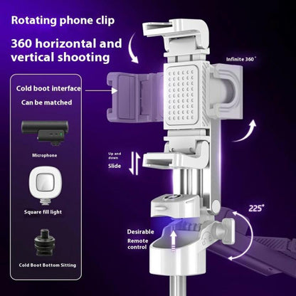 P25 Extendable Anti-shake Four-Legged Stand Portable Handheld Phone Selfie Stick(White) - Selfie Sticks by buy2fix | Online Shopping UK | buy2fix