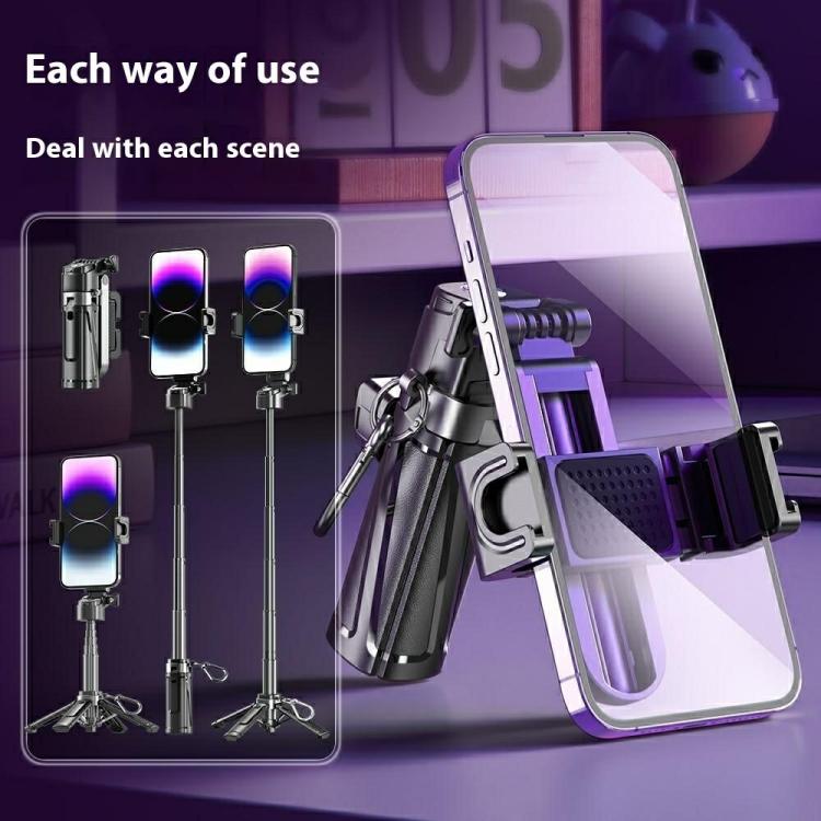 P25 Extendable Anti-shake Four-Legged Stand Portable Handheld Phone Selfie Stick(Black) - Selfie Sticks by buy2fix | Online Shopping UK | buy2fix