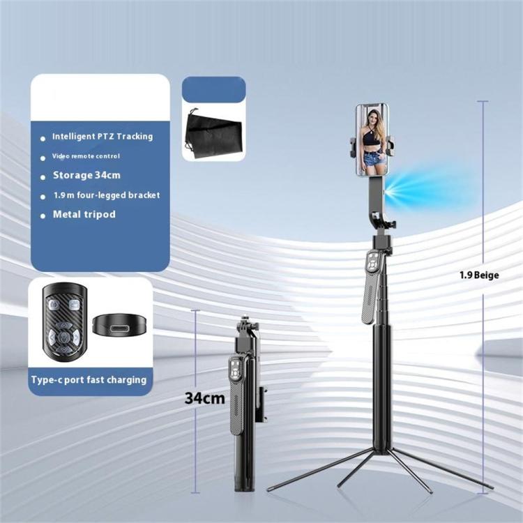 Q530TK Portable Metal Phone Stand Selfie Stick Expandable Auto Face Tracking Tripod - Selfie Sticks by buy2fix | Online Shopping UK | buy2fix